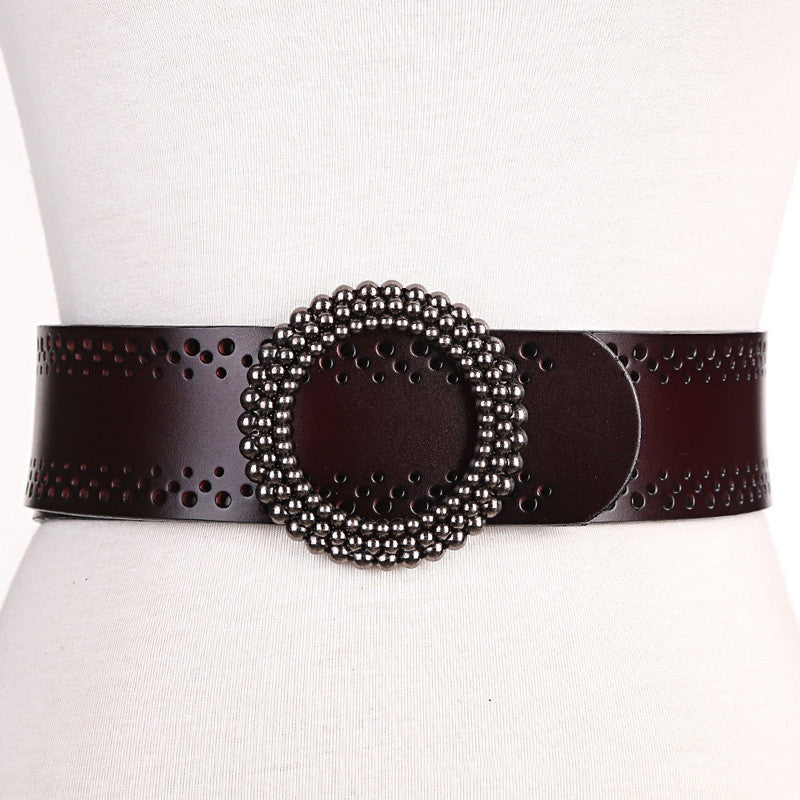 F&R Carved Elegance Leather Waist Belt