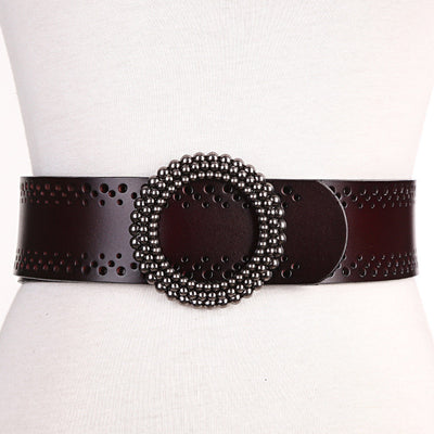 F&R Carved Elegance Leather Waist Belt