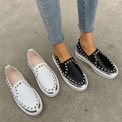 F&R Fashion Rivet Flat Sneakers for Women