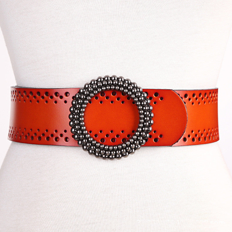 F&R Carved Elegance Leather Waist Belt