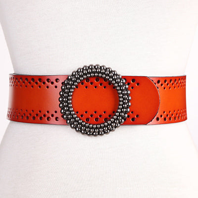 F&R Carved Elegance Leather Waist Belt