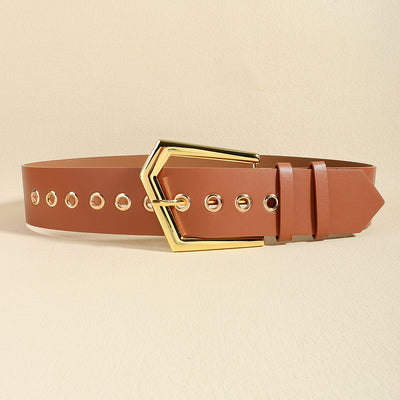 F&R Temperament Elastic Black Stretch Metal Waist Belt