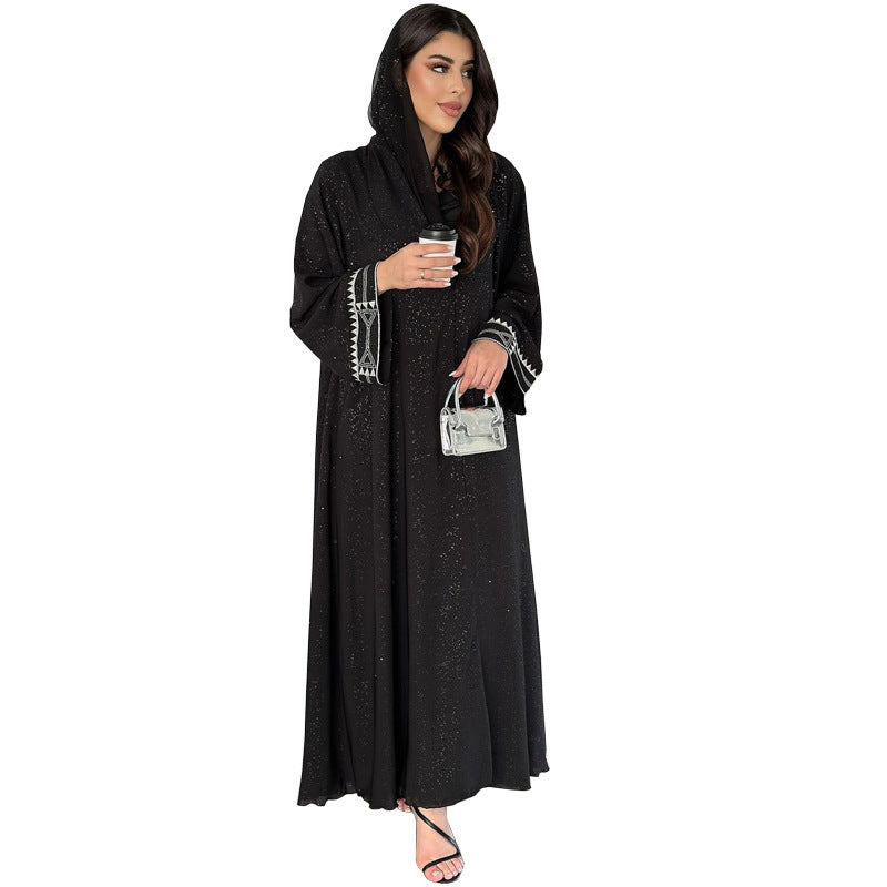 F&R Layali Luxe Embroidered Ice Silk Abaya