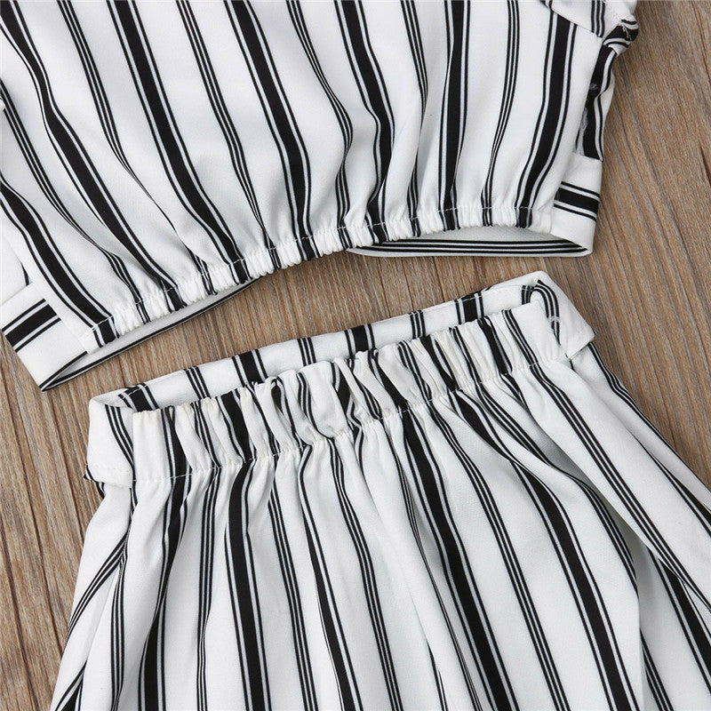 Baby Girl Striped Sleeveless Top & Long Skirt Set – Princess Outfit