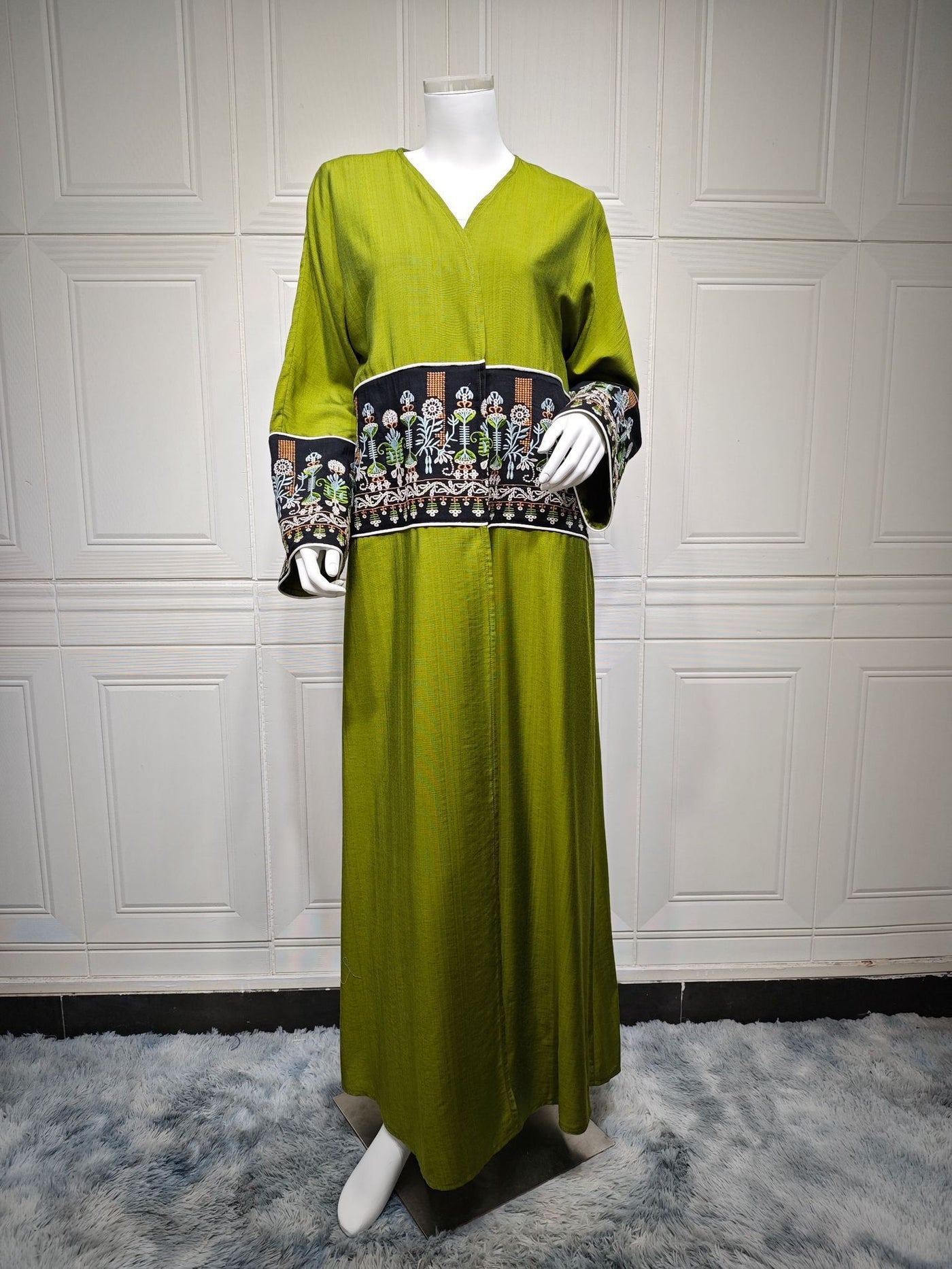 F&R Women's Middle East Embroidered Cardigan | Elegant Long Robe