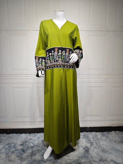 F&R Women's Middle East Embroidered Cardigan | Elegant Long Robe