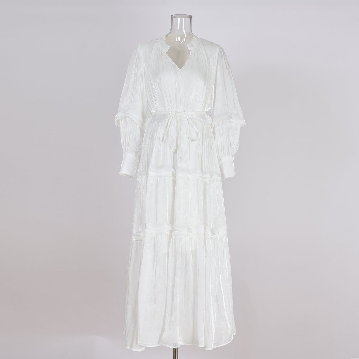 F&R Serina Pleated Lantern Sleeve Dress