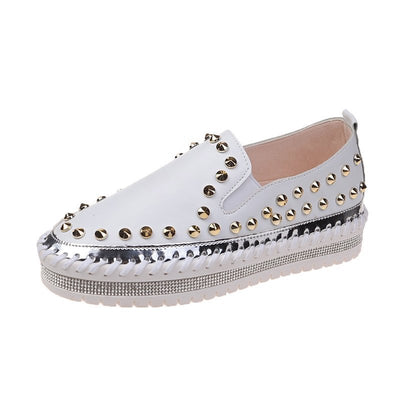 F&R Fashion Rivet Flat Sneakers for Women