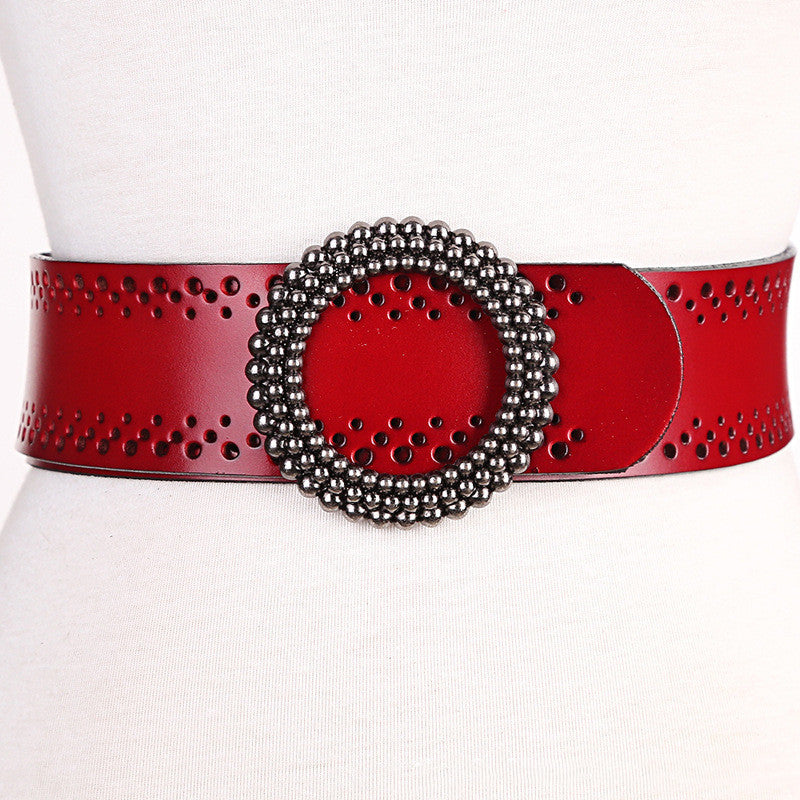 F&R Carved Elegance Leather Waist Belt