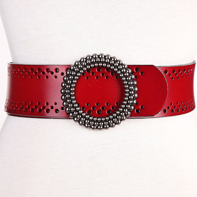 F&R Carved Elegance Leather Waist Belt