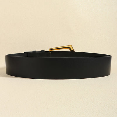 F&R Temperament Elastic Black Stretch Metal Waist Belt