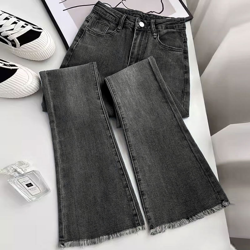 F&R High-Waist Stretch Denim Trousers