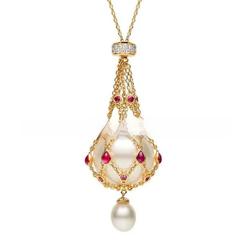 F&R Playful Pearl Gemstone Lavalier Pendant