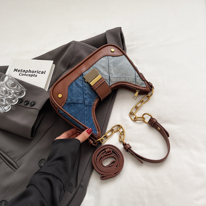 F&R Luxe Edge Diamond Chain Shoulder Bag