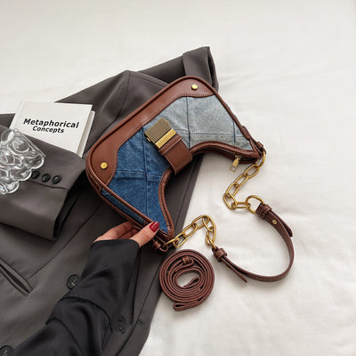 F&R Luxe Edge Diamond Chain Shoulder Bag