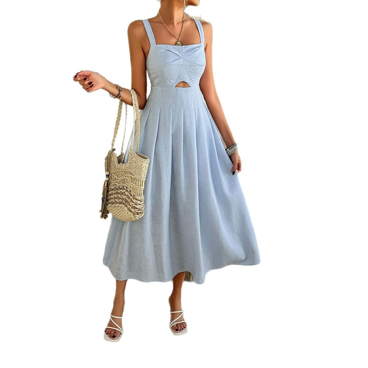 F&R Calise Pleated Midi Dress