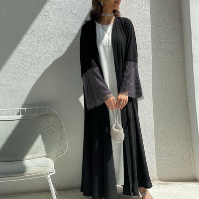 F&R Luma Diamond Mesh Abaya Robe