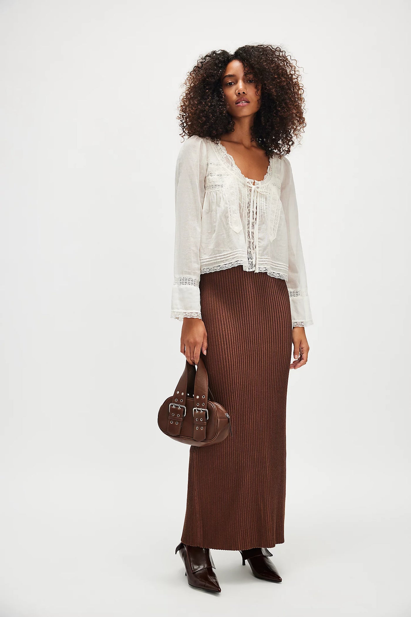 F&R Forevermore Long-Sleeve Ivory Top