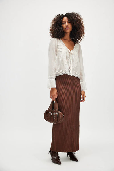 F&R Forevermore Long-Sleeve Ivory Top